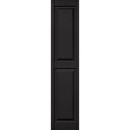 Builders Edge 15 in. x 67 in. Black Panel Shutter  (2-Pack)
