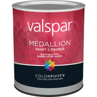 Valspar Medallion 100% Acrylic Paint & Primer Satin Exterior House Paint  White  1 Qt.