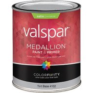 Valspar Medallion 100% Acrylic Paint & Primer Satin Exterior House Paint  Tint Base  1 Qt.