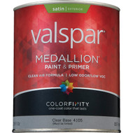 Valspar Medallion 100% Acrylic Paint & Primer Satin Exterior House Paint  Clear Base  1 Qt.