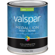 Valspar Medallion 100% Acrylic Paint & Primer Satin Interior Wall Paint Tint Base 1 Qt.