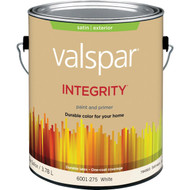 Valspar Integrity Latex Paint And Primer Satin Exterior House Paint  White  1 Gal.