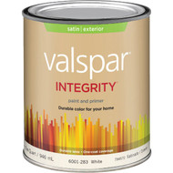 Valspar Integrity Latex Paint And Primer Satin Exterior House Paint  White  1 Qt.
