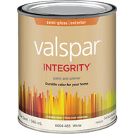 Valspar Integrity Latex Paint And Primer Semi-Gloss Exterior House Paint  White  1 Qt.