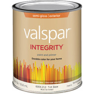 Valspar Integrity Latex Paint And Primer Semi-Gloss Exterior House Paint  Tint Base  1 Qt.