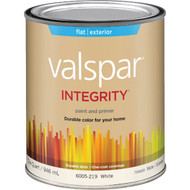 Valspar Integrity Latex Paint And Primer Flat Exterior House Paint  White  1 Qt.