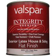 Valspar Integrity Latex Paint And Primer Flat Exterior House Paint  Clear Base  1 Qt.