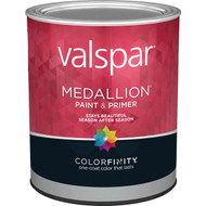 Valspar Medallion 100% Acrylic Paint & Primer Flat Exterior House Paint  White  1 Qt.