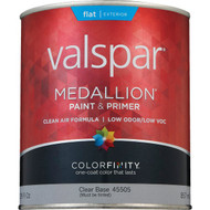 Valspar Medallion 100% Acrylic Paint & Primer Flat Exterior House Paint  Clear Base  1 Qt.