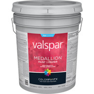 Valspar Medallion 100% Acrylic Paint & Primer Flat Exterior House Paint  White  5 Gal.