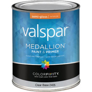 Valspar Medallion 100% Acrylic Paint & Primer Semi-Gloss Interior Wall Paint  Clear Base  1 Qt.