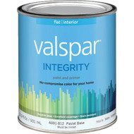 Valspar Integrity Latex Paint And Primer Flat Interior Wall Paint  Pastel Base  1 Qt.