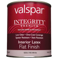 Valspar Integrity Latex Paint And Primer Flat Interior Wall Paint  White  1 Qt.