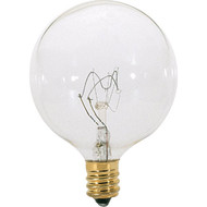 Satco 60W Clear Candelabra Base G16.5 Incandescent Globe Light Bulb (2-Pack)