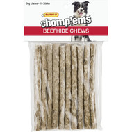 Westminster Pet Ruffin' it Chomp'ems Beef Stick Beefhide Chew  (10-Pack)