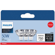 Philips 60W Equivalent Clear GU5.3 Base MR16 Halogen Floodlight Light Bulb (3-Pack)