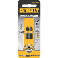 DEWALT FlexTorq 1 In. #2 Phillips Insert Impact Screwdriver Bit (2-Pack)