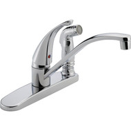 Peerless Single Handle Lever Kitchen Faucet with Side Spray  Chrome