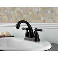 Delta Windmere Oil Rubbed Bronze 2-Handle Lever 4 In. Centerset Bathroom Faucet with Pop-Up