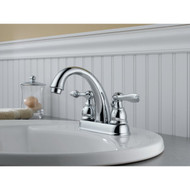 Delta Windmere Chrome 2-Handle Lever 4 In. Centerset Bathroom Faucet with Pop-Up