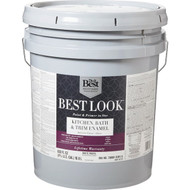 Best Look Latex Paint & Primer In One Kitchen Bath & Trim Enamel Gloss Interior Wall Paint  White-Pastel Base  5 Gal.