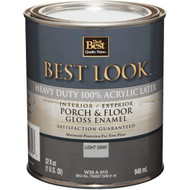 Best Look 1 Qt. Light Gray Base Heavy-Duty Acrylic Latex Gloss Porch & Floor Enamel