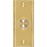 IQ America Wired Polished Brass Lighted Doorbell Push-Button