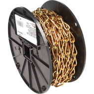 Campbell #3 50 Ft. Brass Finished Low-Carbon Steel Coil Chain