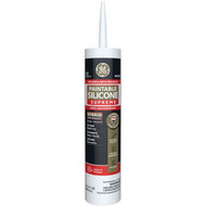 GE Paintable Silicone Supreme Kitchen & Bath Sealant  White  10.1oz (M90025-30)