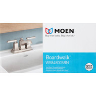 Moen Boardwalk 2-Handle Lever 4 In. Centerset Bathroom Faucet with Pop-Up  Spot Resist Brushed Nickel