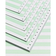 Staples 14-7/8 In. x 11 In. 18 Lb. Green Bar Computer Printer Paper  2800 Sheets