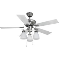 Home Impressions New Yorker 42 In. Brushed Nickel Ceiling Fan with Light Kit