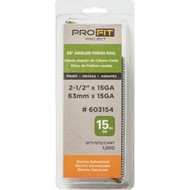 Pro-Fit 2-1/2 In. 15 Gauge Electro Galvanized 33 Degree DA-Style Angled Finish Nail (1000 Ct.)