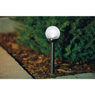 Outdoor Expressions Clear Crackle Ball 2.10 Lumens Stainless Steel Solar Path Light