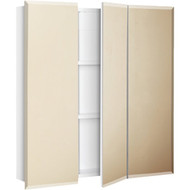 Continental Cabinets Frameless Beveled 24 In. W x 25 In. H x 4-1/4 In. D Tri-View Surface Mount Medicine Cabinet