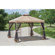 Outdoor Expressions 10 Ft. x 10 Ft. Dark Brown Steel Gazebo