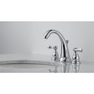 Delta Windmere Chrome 2-Handle Lever 6 In. to 16 In. Widespread Bathroom Faucet with Pop-Up