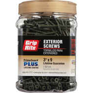 Grip-Rite PrimeGuard Plus #9 x 3 In. Premium Star Green Deck Screw (550 Ct. Jar)