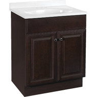 Continental Cabinets Richmond Java 24-1/2 In. W x 35-1/4 In. H x 18-1/2 In. D Vanity with White Cultured Marble Top