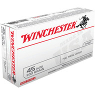 Winchester .45 Auto 230 Grain FMJ Centerfire Ammunition Cartridges