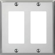 Amerelle PRO 2-Gang Stamped Steel Rocker Decorator Wall Plate  Polished Chrome