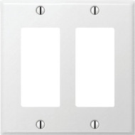 Amerelle PRO 2-Gang Stamped Steel Rocker Decorator Wall Plate  Smooth White