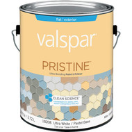 Valspar Pristine 100% Acrylic Paint & Primer Flat Exterior House Paint  Ultra White/Pastel Base  1 Gal.