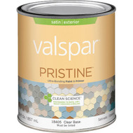 Valspar Pristine 100% Acrylic Paint & Primer Satin Exterior House Paint  Clear Base  1 Qt.