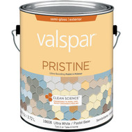 Valspar Pristine 100% Acrylic Paint & Primer Semi-Gloss Exterior House Paint  Ultra White/Pastel Base  1 Gal.