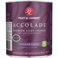 Pratt & Lambert Accolade Premium 100% Acrylic Paint & Primer Velvet Interior Wall Paint  Neutral Base  1 Qt.