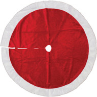 Gerson 48 In. Red Plush Fabric Christmas Tree Skirt