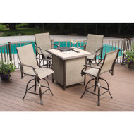 Outdoor Expressions Northcliffe 5-Piece Steel Swivel Chair Fire Pit Chat Set