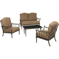 Castle Bluff 4-Piece Steel Chat Set with Cushions