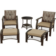Geneva 5-Piece Wicker Chat Set with Cushions